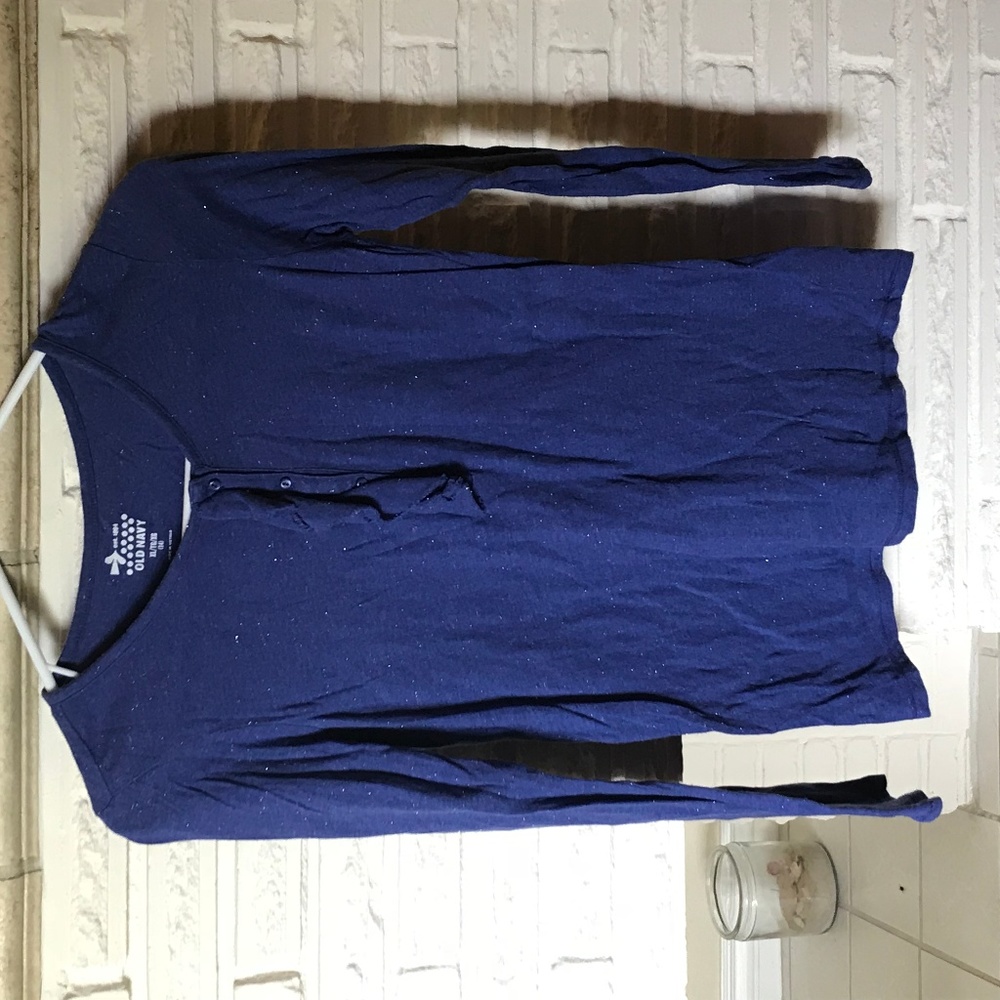 blue shirt with sparkles